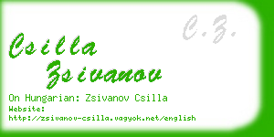 csilla zsivanov business card